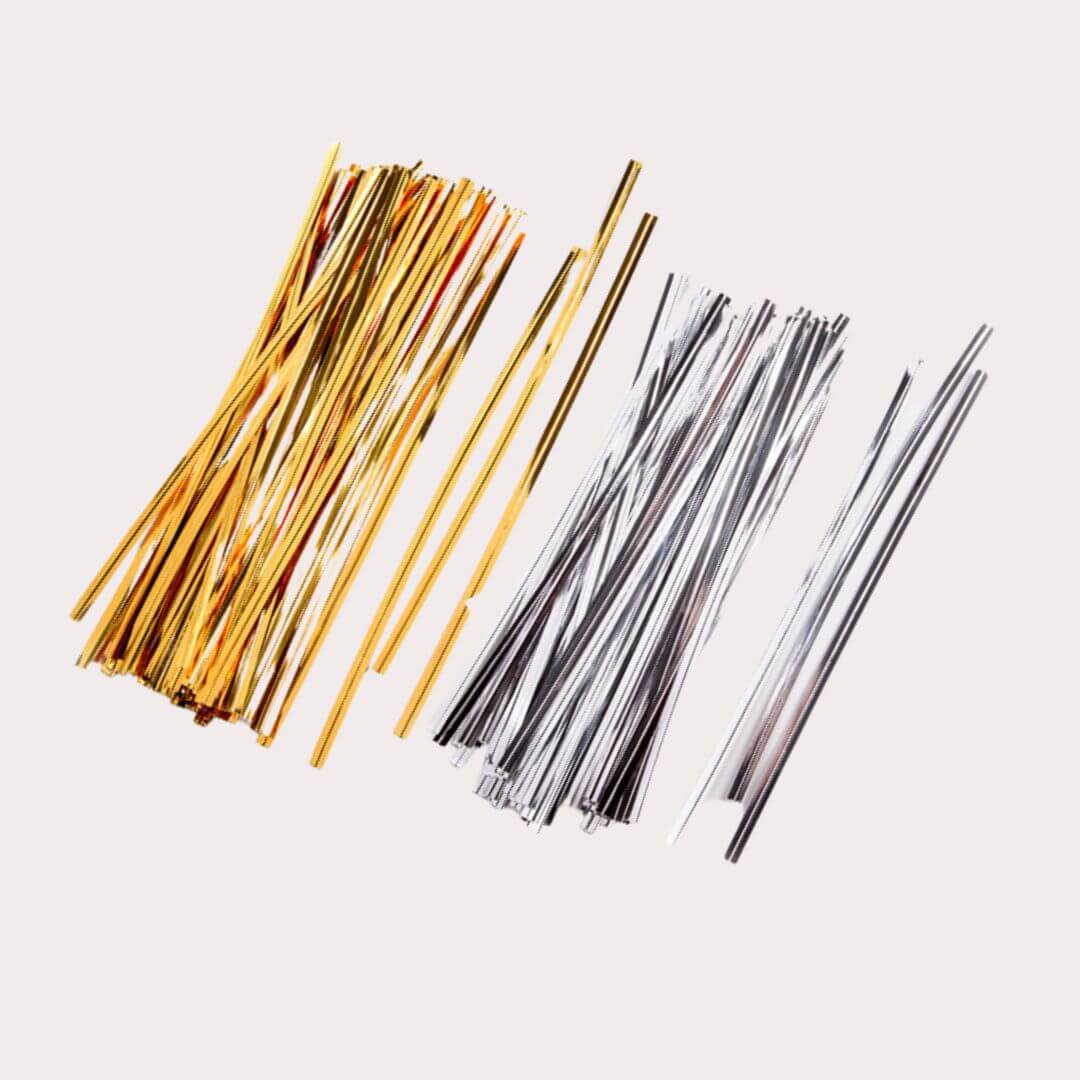 Gold _ Silver Color Metallic Tie in Zipper Bag 300P
